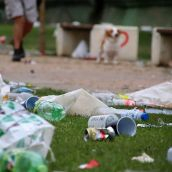 Basura acumulada tras la Noche de San Juan en León