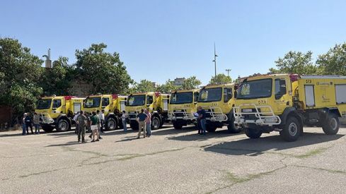 Camiones autobomba contra los incendios forestales