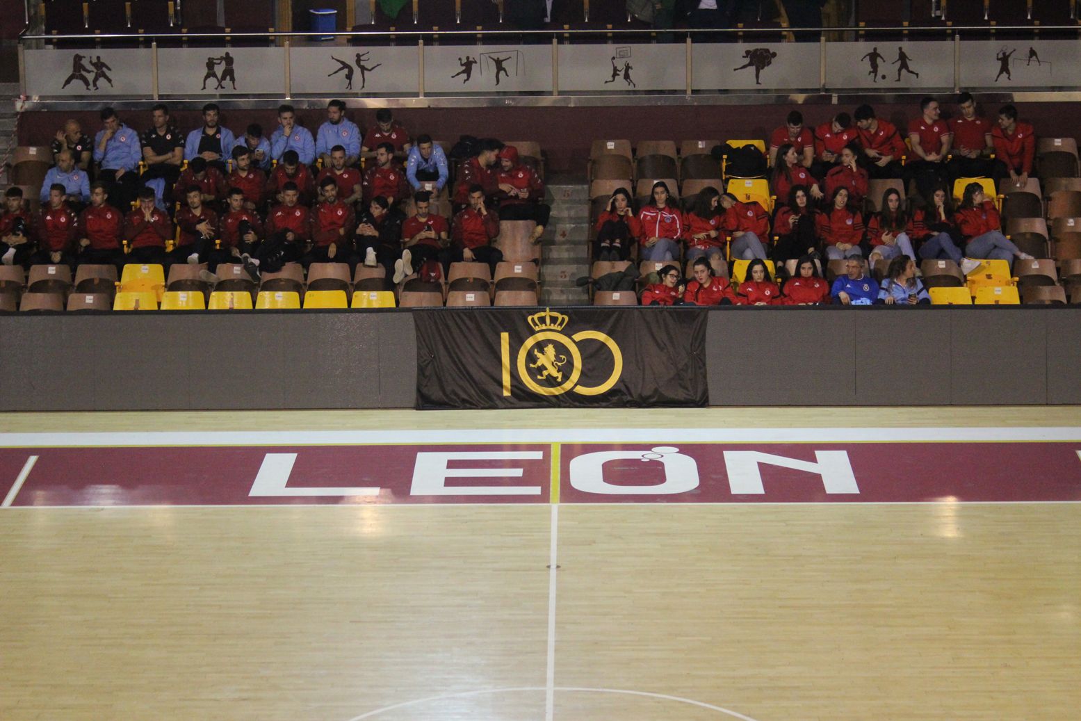 Pista y grada del Palacio de los Deportes de León