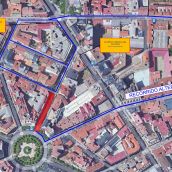 Durante la Fase 1 de las obras el desvío del tráfico de la calle Ramiro Valbuena será el mostrado en la imagen