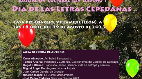 Cartel del Día de las Letras Cepedanas que se celebrará este sábado en Villamejil, León. Asociación Rey Ordoño I