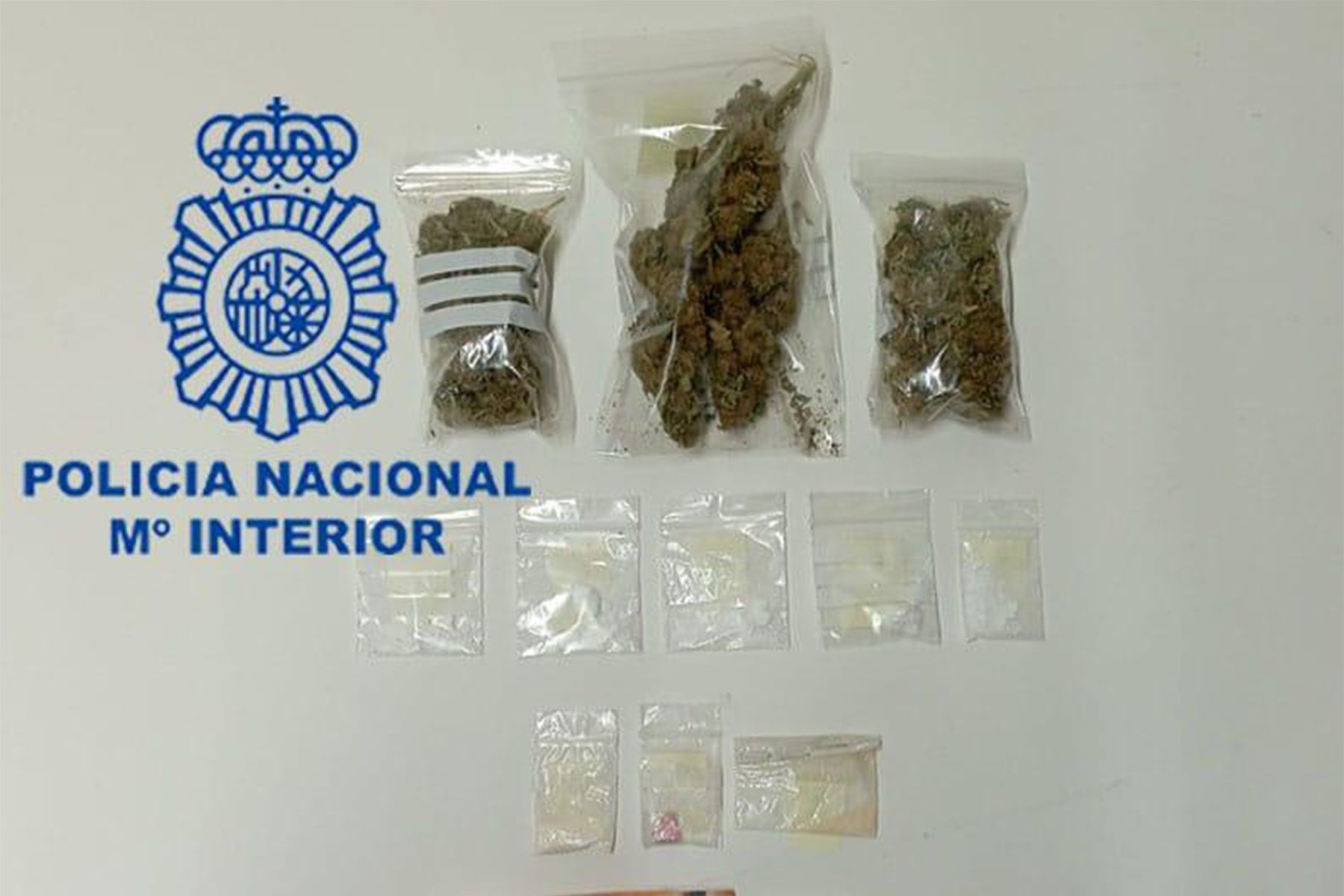 Drogas que los agentes de la Comisaria de la Policía Nacional de León incautaron al detenido