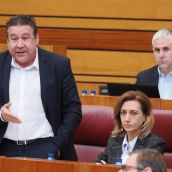 El portavoz de UPL en las Cortes de CyL, Luis Mariano Santos, con la procuradora de UPL, Alicia Gallego 