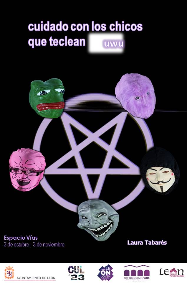 Cartel de la instalación'Cuidado con los chicos que teclea UwU' Cartel de la instalación'Cuidado con los chicos que teclea UwU'