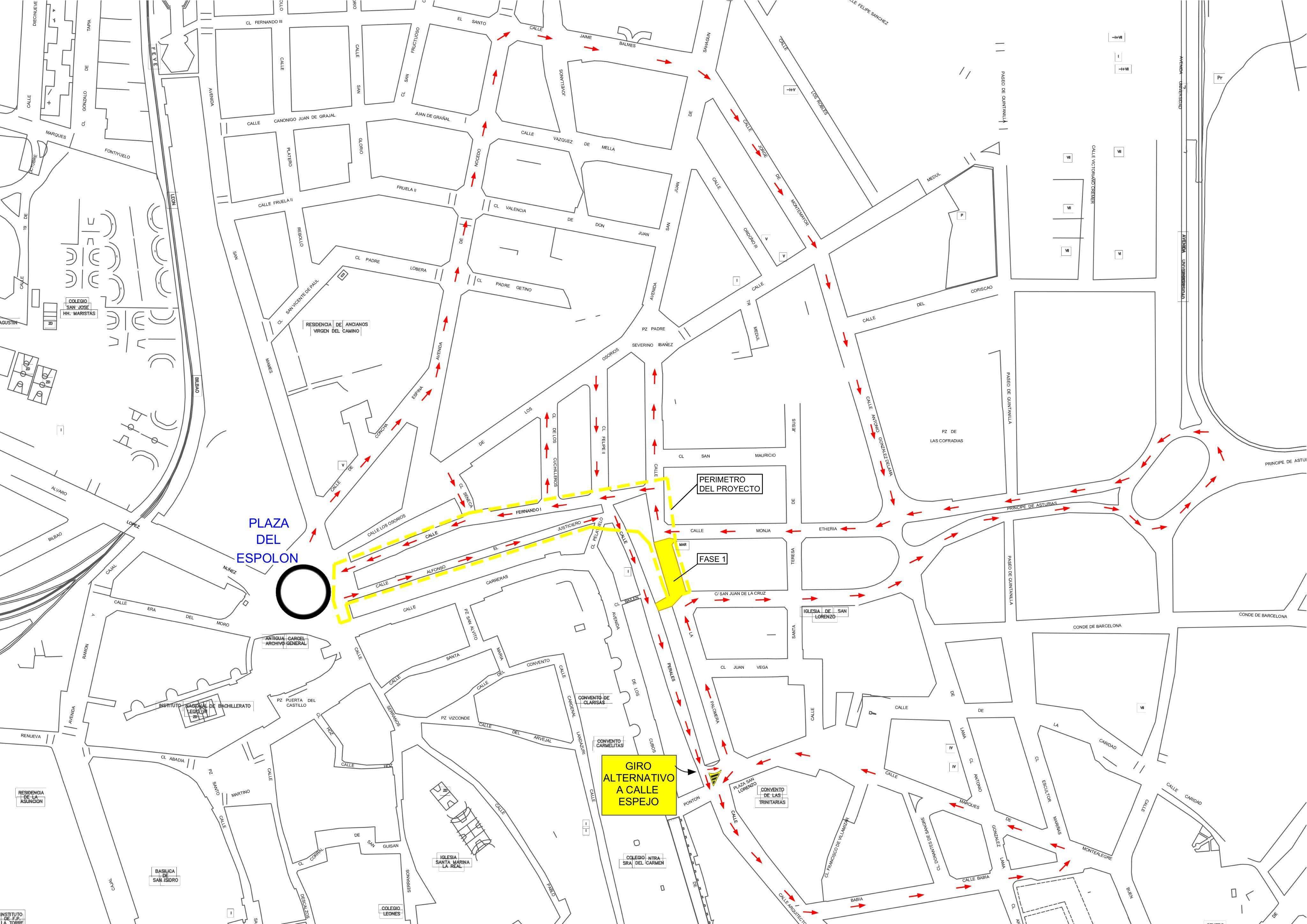 Desvíos e itinerarios alternativos propuestos por el Ayuntamiento de León Desvíos e itinerarios alternativos propuestos por el Ayuntamiento de León