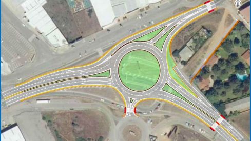Croquis de la obra proyectada en el acceso a Trobajo del Camino desde la N-120