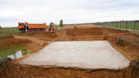 Imagen de archivo de la construcción de una EDAR