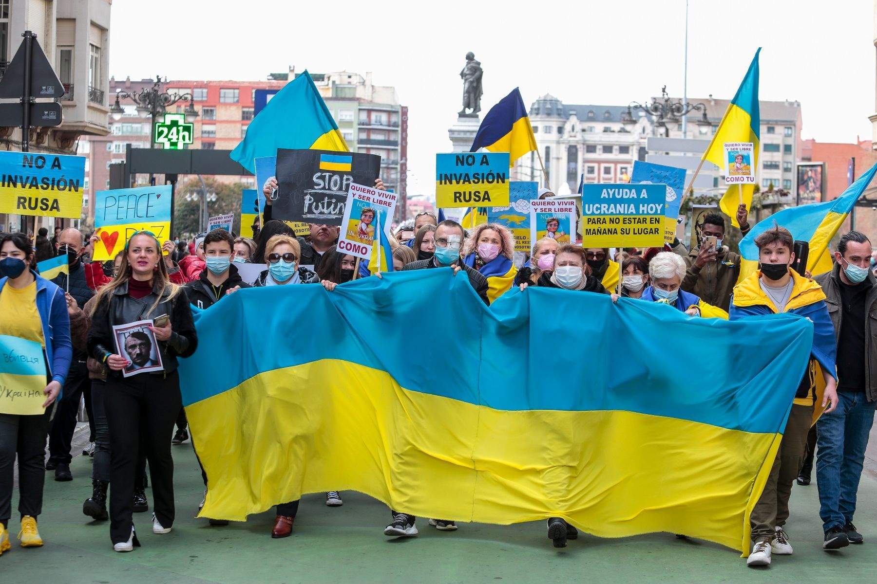 Manifestación en apoyo a Ucrania en León. FotoArchivo ICAL Manifestación en apoyo a Ucrania en León. FotoArchivo ICAL