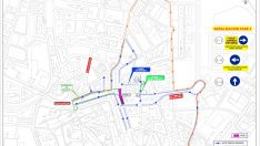 Plano de la reordenación del tráfico que sufrirá desde el 6 de noviembre la zona de El Espolón Plano de la reordenación del tráfico que sufrirá desde el 6 de noviembre la zona de El Espolón