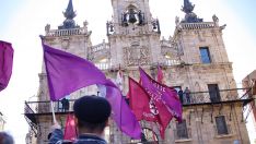 Concentración en la Plaza Mayor de Astorga por la reapertura del tren "Ruta de la Plata"