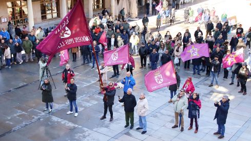 Concentración en la Plaza Mayor de Astorga por la reapertura del tren "Ruta de la Plata"