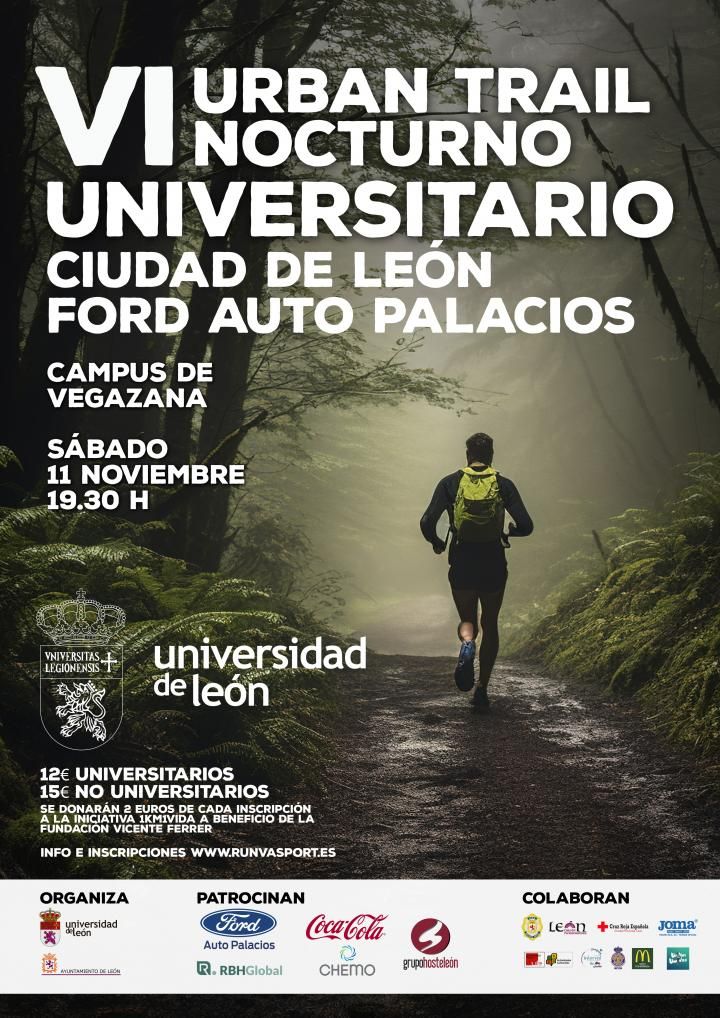 Cartel de la VI edición del 'Urban Trail Nocturno ULE Ciudad de León' 