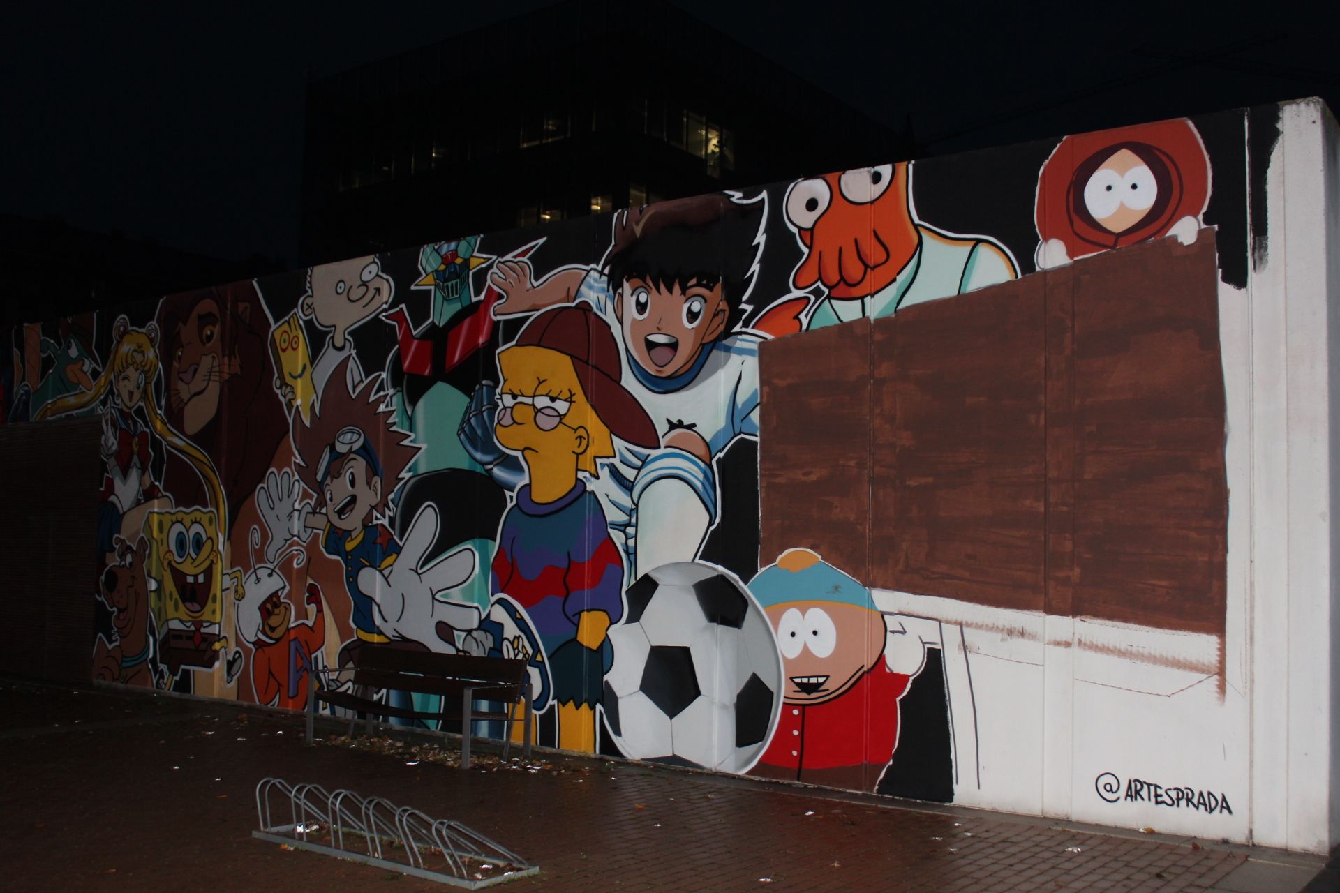 Mural de dibujos animados en León 