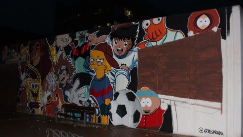 Mural de dibujos animados en León 