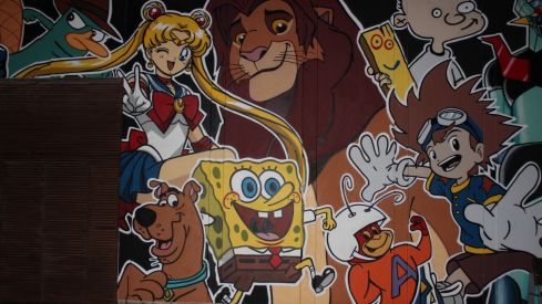 Mural de dibujos animados en León 