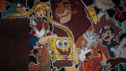 Mural de dibujos animados en León 