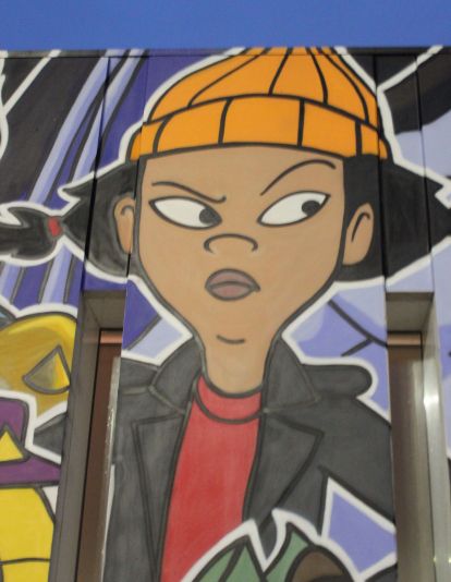 Mural de dibujos animados en León 