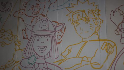 Mural de dibujos animados en León 