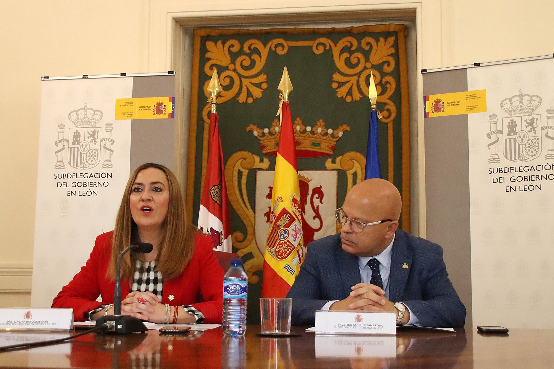 Virginia Barcones, delegada del Gobierno, junto al subdelegado Faustino Sánchez 