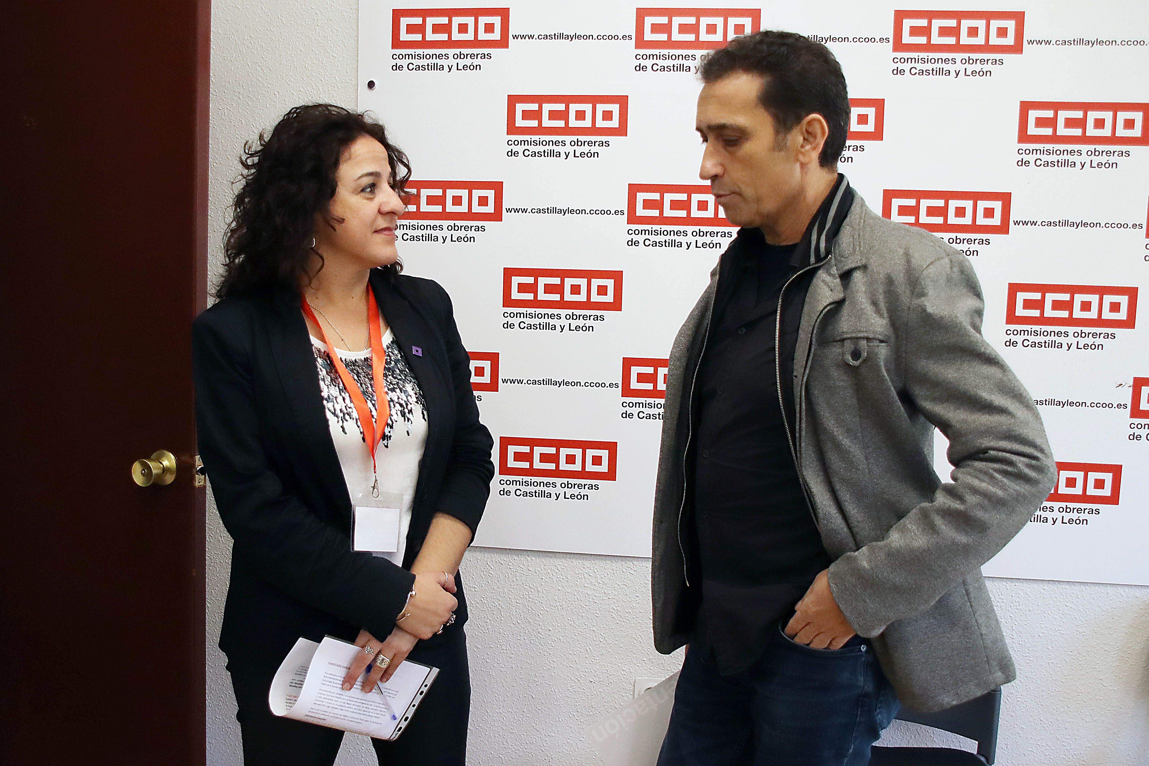 Elena Blasco, candidata a la Secretaría General de León y Vicente Andrés, secretario general de CCOO en Castilla y León Elena Blasco, candidata a la Secretaría General de León y Vicente Andrés, secretario general de CCOO en Castilla y León