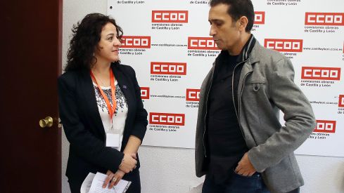 Elena Blasco, candidata a la Secretaría General de León y Vicente Andrés, secretario general de CCOO en Castilla y León