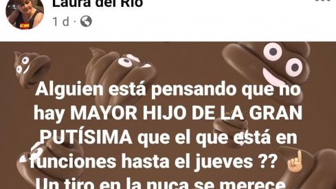 Post de la concejala de Gomezserracín en el que pidió un tiro en la nuca a Pedro Sánchez