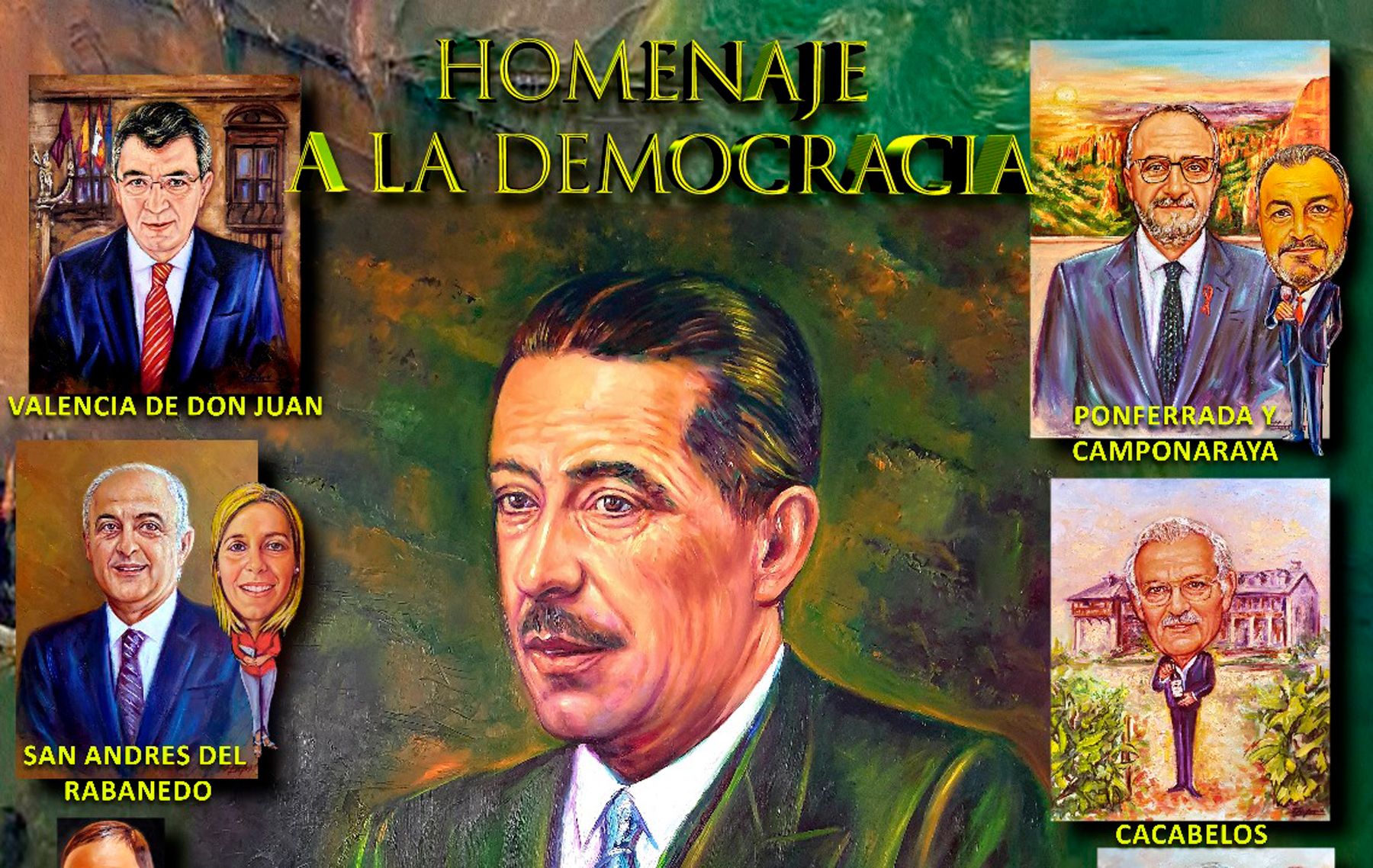 Parte del cartel anunciador del acto de presentación de la colección ‘Homenaje a la democracia. Alcaldes de León 1979-2023’ de Luis Zotes Flecha