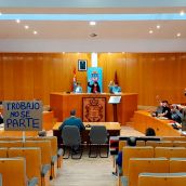 Pleno del Ayuntamiento de San Andrés del Rabanedo donde trabajan ambos concejales