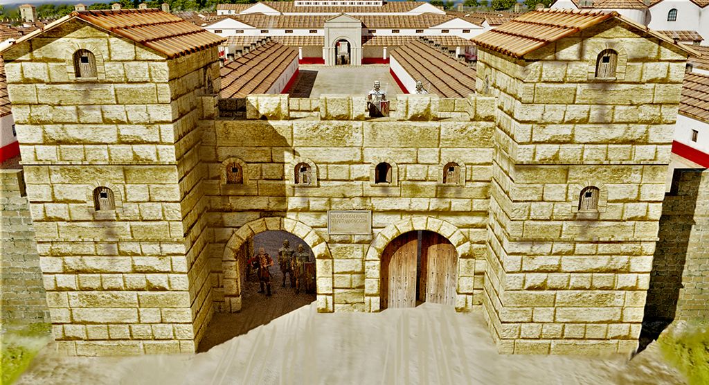Puerta 'praetoria' o principal del campamento romano de León. ÁNGEL MORILLO