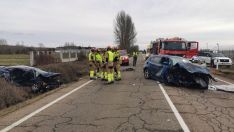 Accidente en la carretera de Caboalles (CL-623) en el término municipal de Sariegos