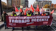 Movilización de los trabajadores de la UTE Centro Estrada de León
