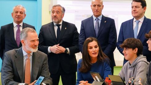La reina Letizia en su última visita a León para la entrega del premio Princesa Girona Escuela del Año al CEIP Gumersindo Azcárate