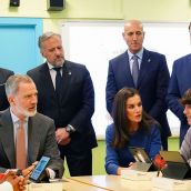 La reina Letizia en su última visita a León para la entrega del premio Princesa Girona Escuela del Año al CEIP Gumersindo Azcárate