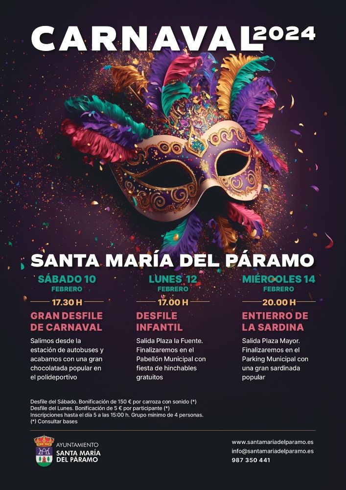 Cartel Definitivo Carnaval 2024 Santa María del Páramo