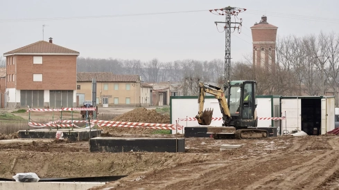 Obras de la estación depuradora de Cimanes de la Vega