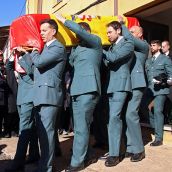 Nogarejas (León) llora en la despedida David Pérez, uno de los Guardias Civiles asesinado en Barbate (Cádiz)