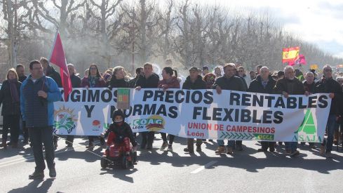 Tractorada convocada por las OPAS en León