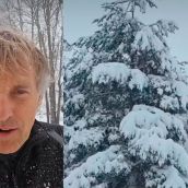 El aventurero leonés Jesús Calleja visita Maraña (León) tras las nevadas de las últimas jornadas