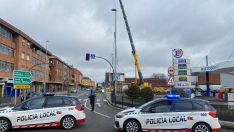 Las obras del quinto Burger King en León generan cortes de tráfico en la Avenida Antibióticos durante la mañana del domingo