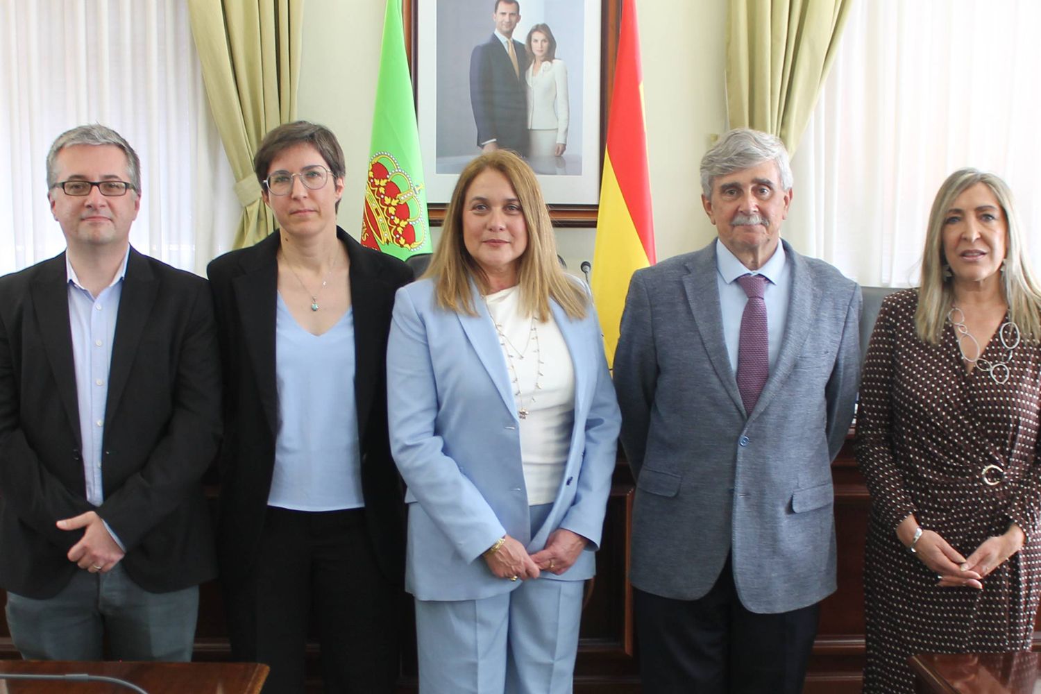 El nuevo equiño decanal de la Facultad de Biología con el Rector y la Secretaria General