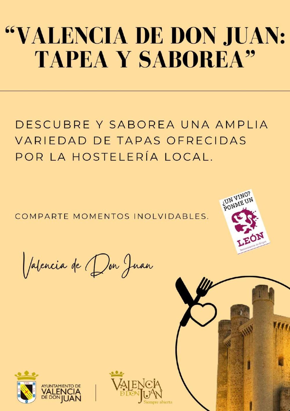 Cartel Valencia De Don Juan: Tapea y Saborea 