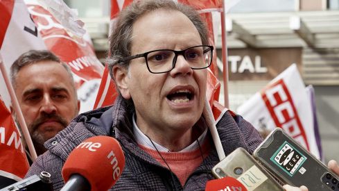 Manifestación de los trabajadores del Centro Estrada de León