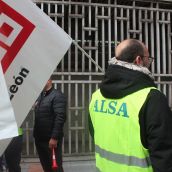 Una concentración del sector del transporte en su última huelga