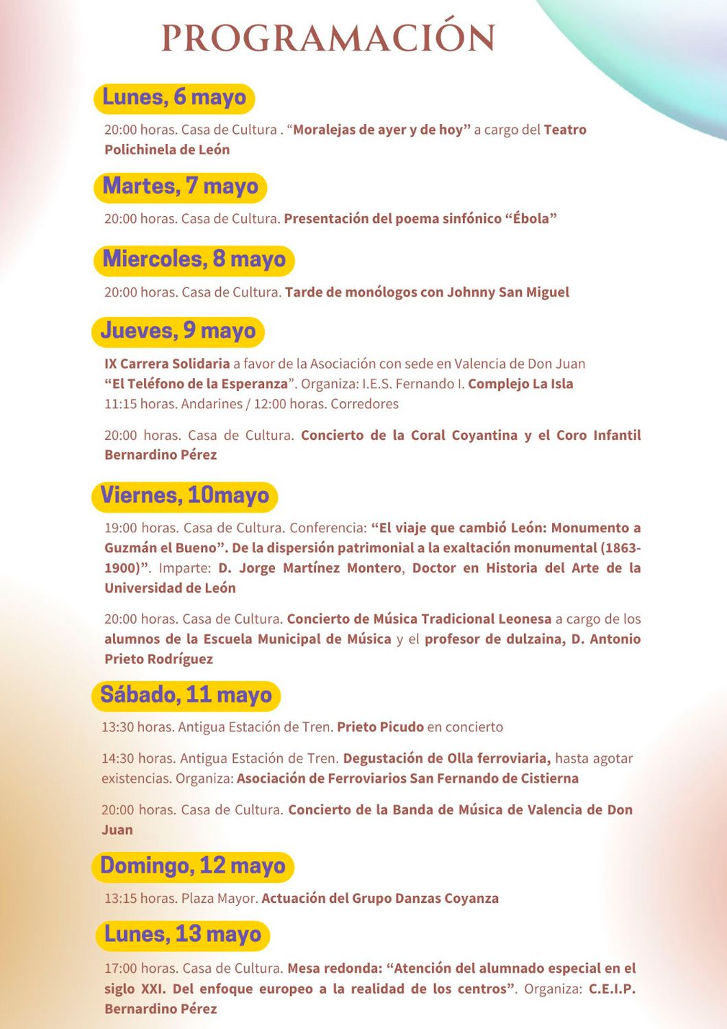 programa semana cultural valencia de don juan programa semana cultural valencia de don juan