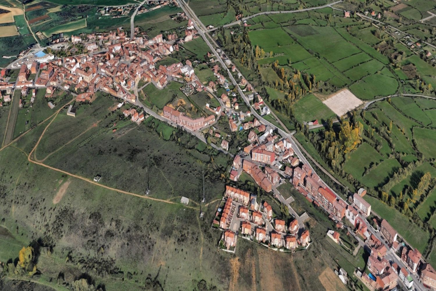 Vista aérea del municipio de Villaquilambre | Google earth