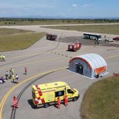 El Aeropuerto de León se convirtió en un simulacro de accidente aéreo