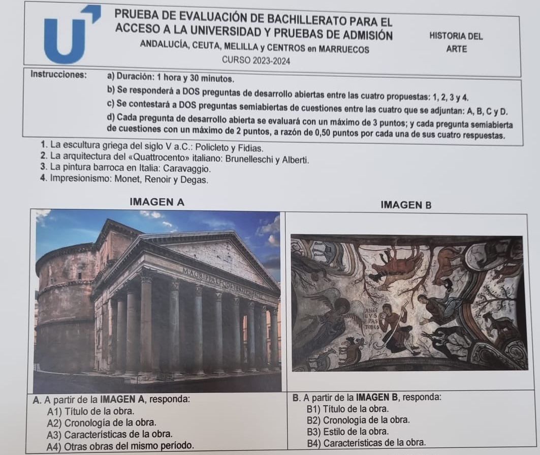 Examen EBAU Historia del Arte Andalucía (1)