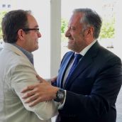 El presidente de las Cortes, Carlos Pollán visita Incibe | Campillo / ICAL.