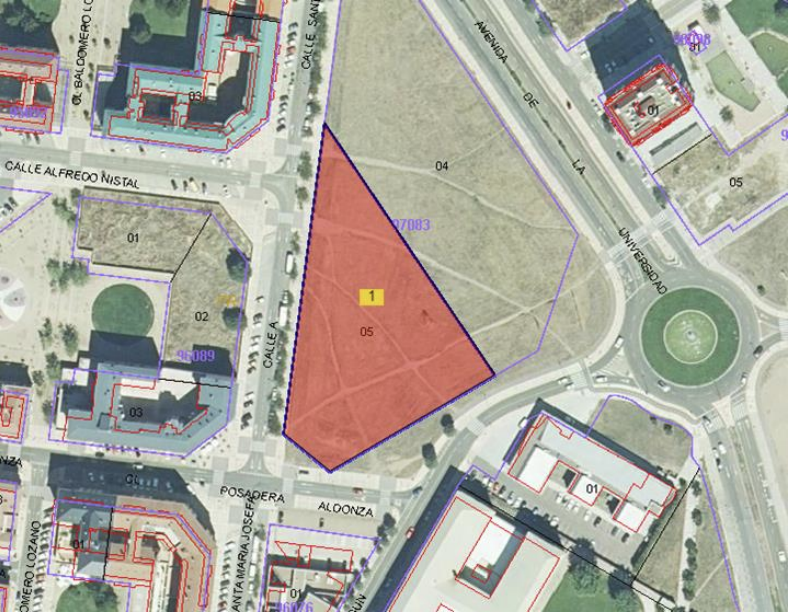 Parcela en la que se ubicarán las 100 viviendas sociales en la capital leonesa