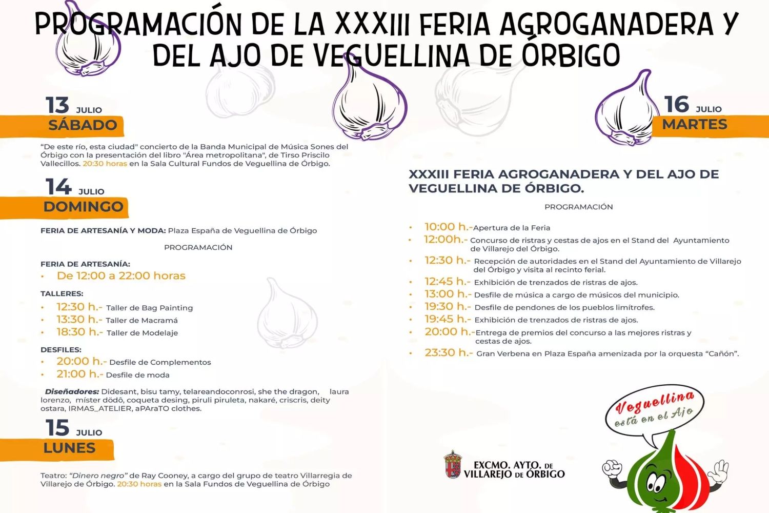 la XXXIII Feria Agroganadera y del Ajo en Veguellina de Órbigo